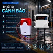 Thiết bị cảnh báo mất điện, rò rỉ nước, nhiệt độ và độ ẩm. Cảnh báo 4 trong 1
