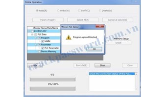 Unlock password PLC Wecon chế độ chống upload